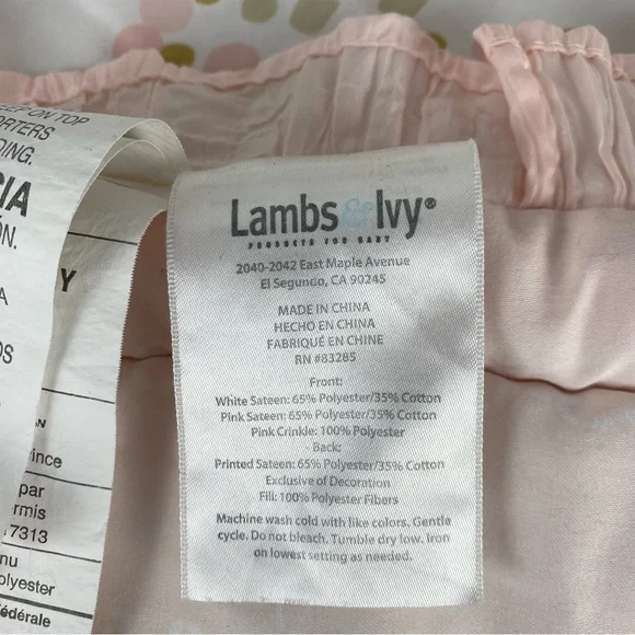 Lambs & Ivy Baby Blanket Pink Gold Confetti Heart Ruffle Trim 2016 - Picture 12 of 13